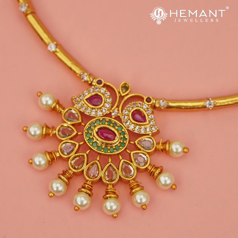 Antique Necklace Set with Earrings - 5451