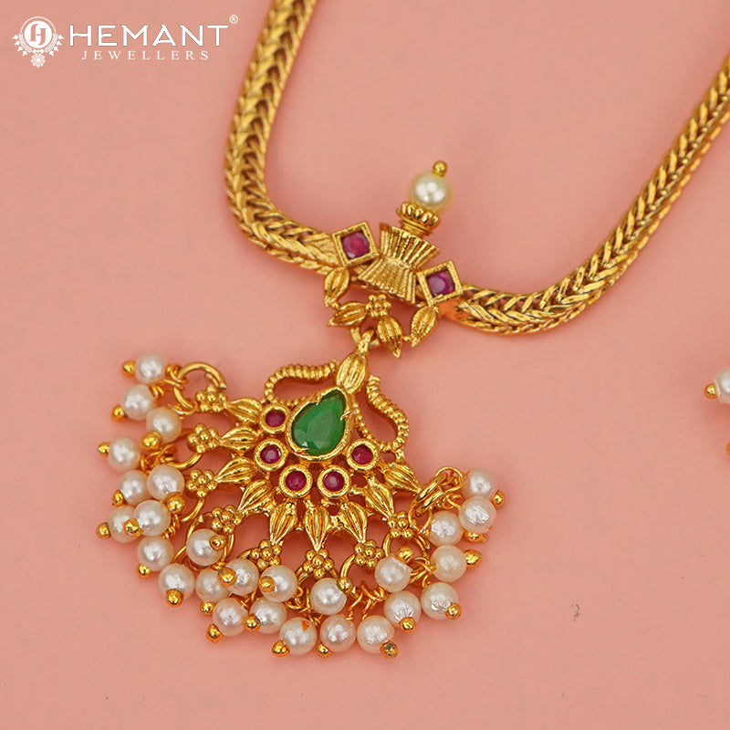 Antique Necklace Set with Earrings - 3944