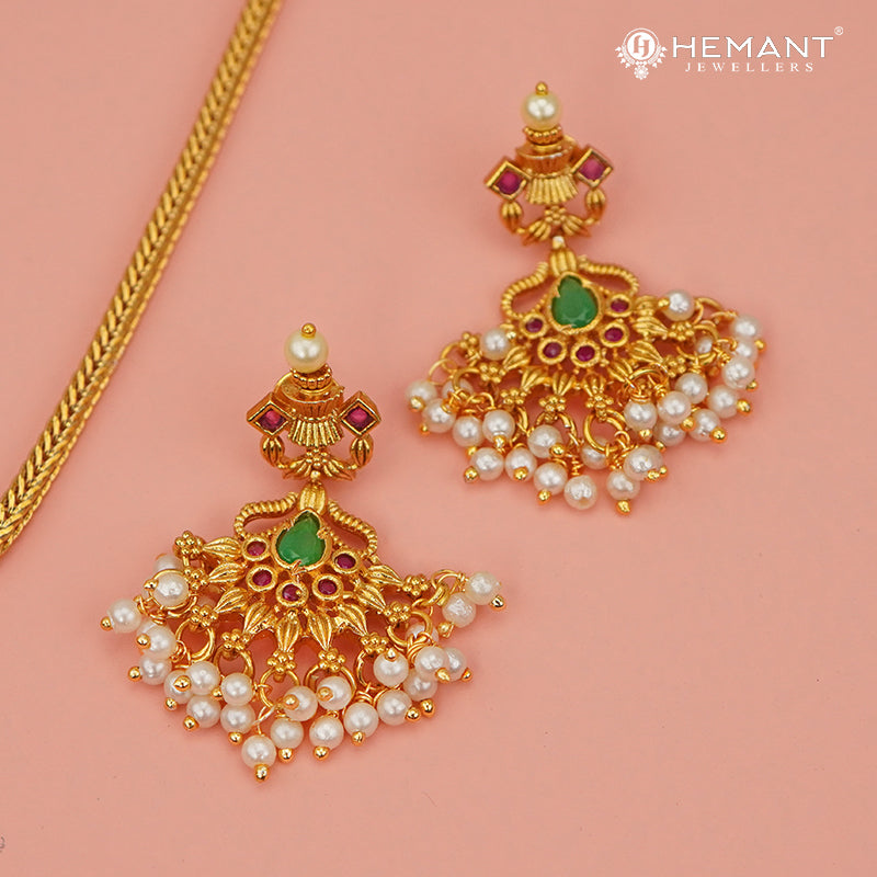 Antique Necklace Set with Earrings - 3944