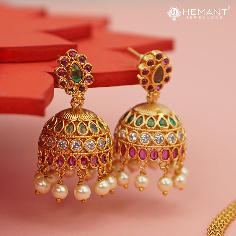 Antique Necklace Set with Earrings - 5452