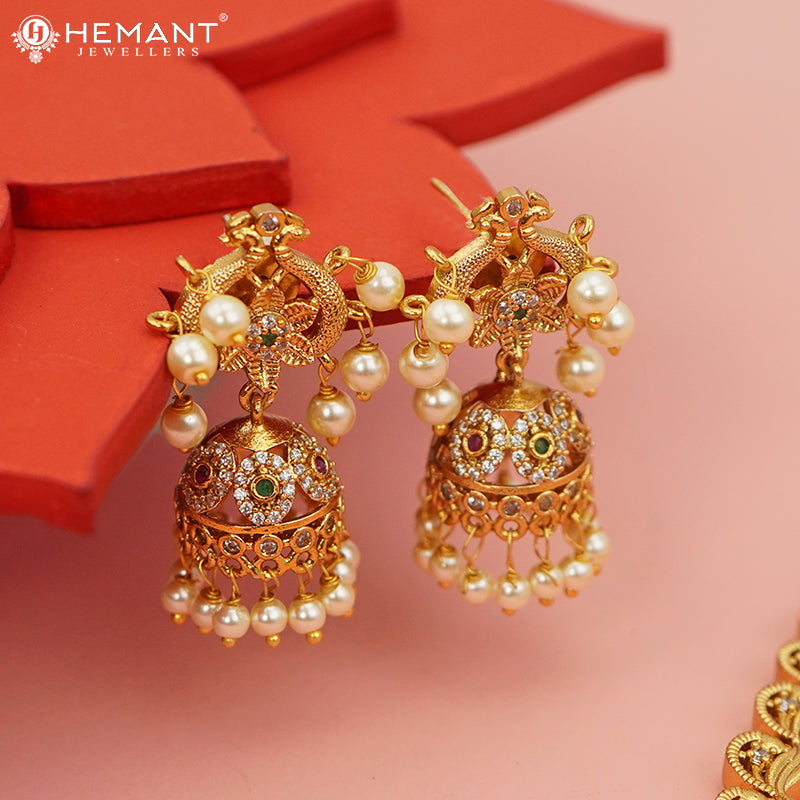 Antique Necklace Set with Earrings - 5427