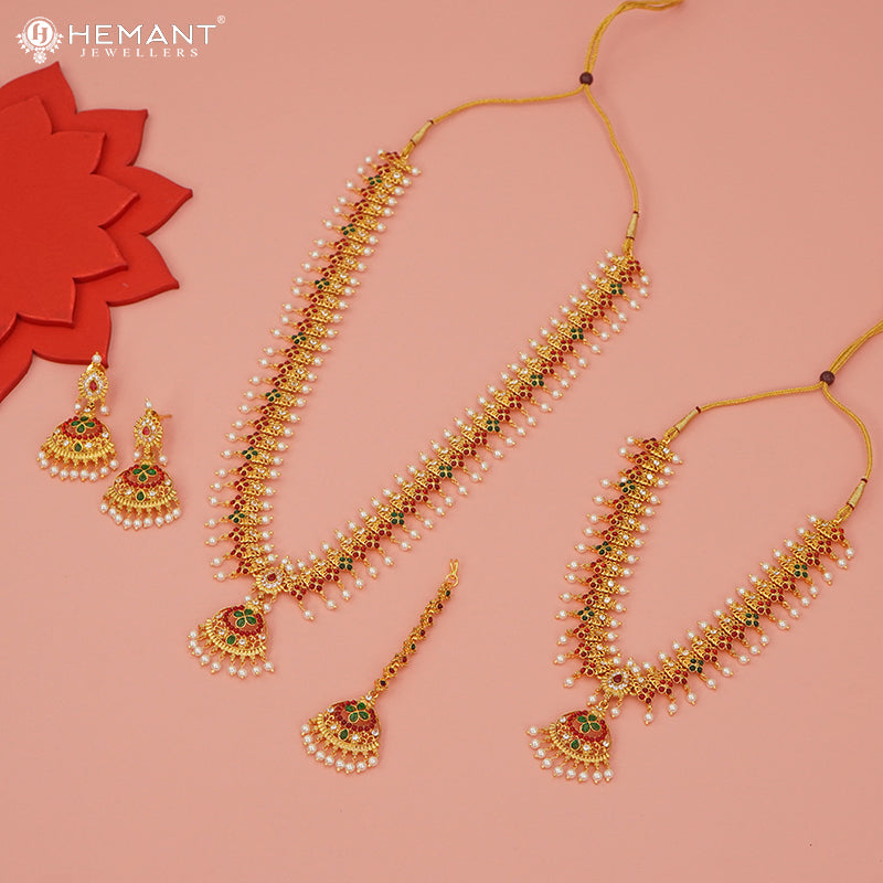 Bridal Combo Necklace Set with Earrings and Earrings - 5233