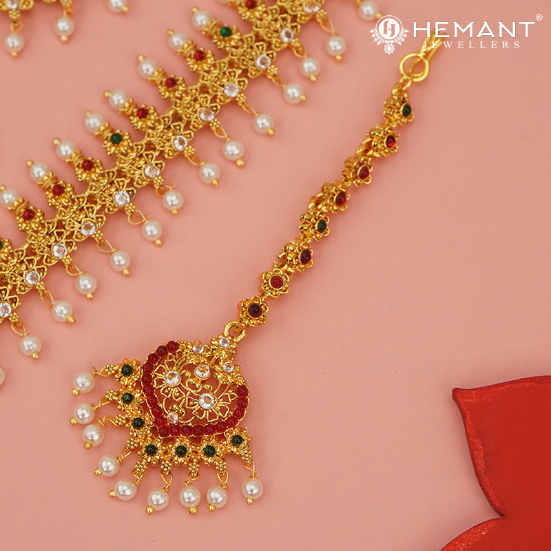 Bridal Combo Necklace Set with Earrings and Earrings - 5232