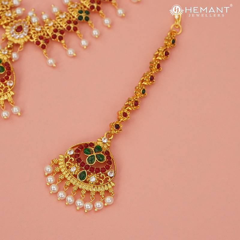 Bridal Combo Necklace Set with Earrings and Earrings - 5233