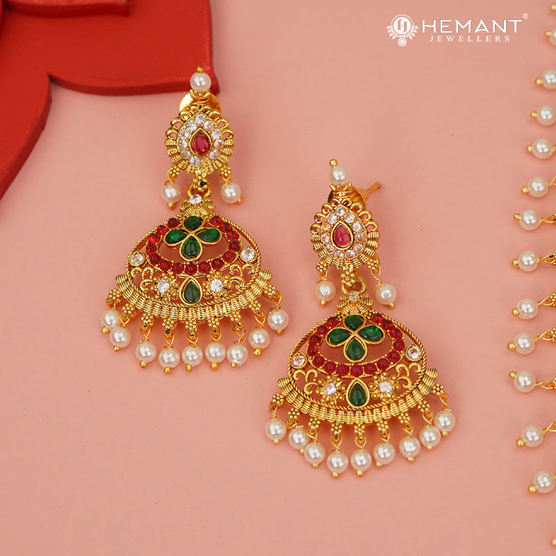 Bridal Combo Necklace Set with Earrings and Earrings - 5233