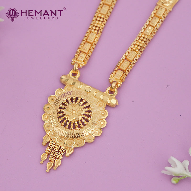 Forming Gold Maharashtrian Long Mangalsutra with Pendant - 5517