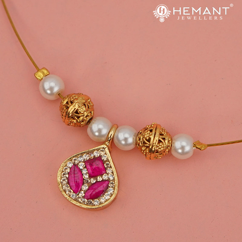 Invisible Necklace with teardrop-shaped pendant - 3996-4341 