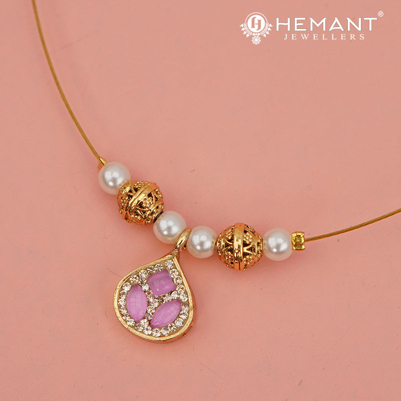 Invisible Necklace with teardrop-shaped pendant - 3996-4341 