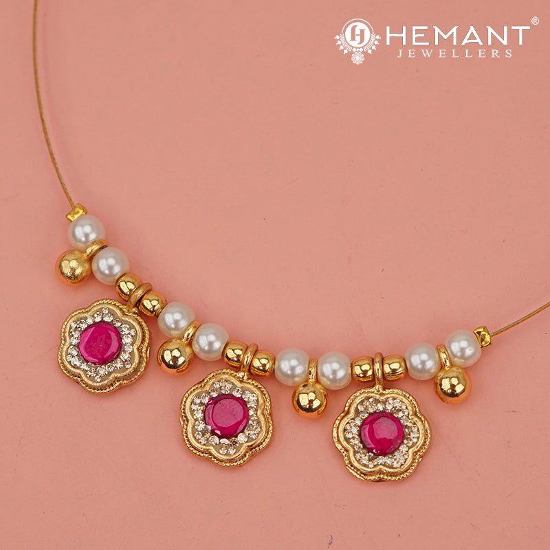 Invisible Necklace with teardrop-shaped pendant - 4342-5401 