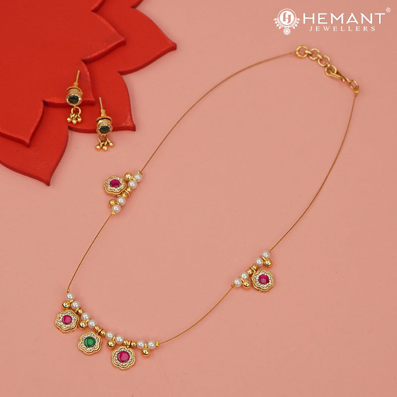 Invisible Necklace with teardrop-shaped pendant - 4342-5401 