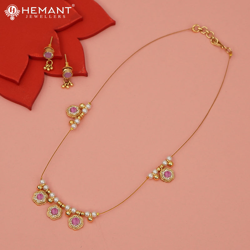 Invisible Necklace with teardrop-shaped pendant - 4342-5401 