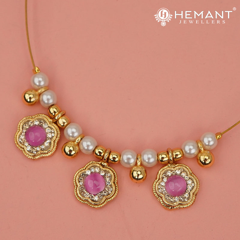 Invisible Necklace with teardrop-shaped pendant - 4342-5401 