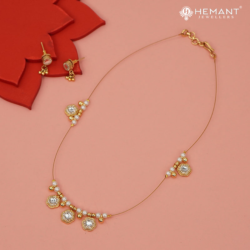 Invisible Necklace with teardrop-shaped pendant - 4342-5401 