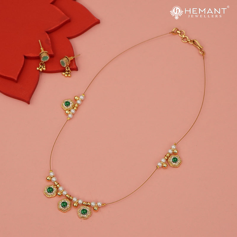 Invisible Necklace with teardrop-shaped pendant - 4342-5401 