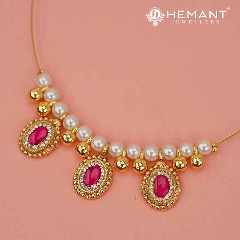 Invisible Necklace with teardrop-shaped pendant - 5406-11 