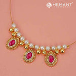 Invisible Necklace with teardrop-shaped pendant - 5406-11 