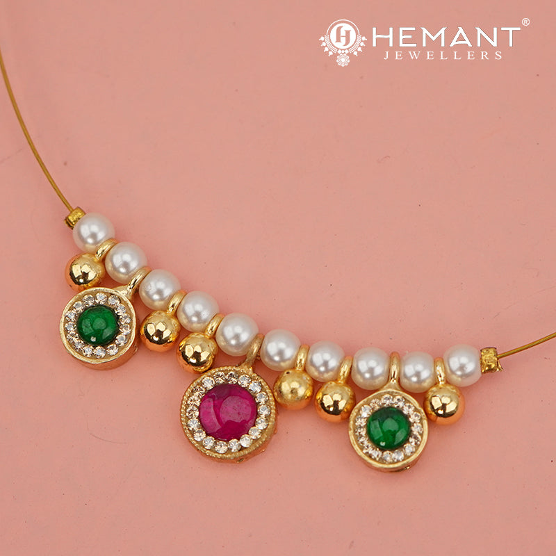 Invisible Necklace with teardrop-shaped pendant - 5405