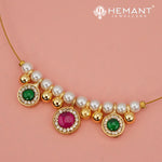 Invisible Necklace with teardrop-shaped pendant - 5405