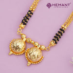 Maharashtrian Classic Multi Strands Black Beads Mangalsutra with Dual Vati Pendant - 4258