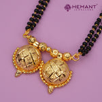 Maharashtrian Classic Multi Strands Black Beads Mangalsutra with Dual Vati Pendant - 5231