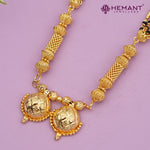 Maharashtrian Classic Multi Strands Black Beads Mangalsutra with Dual Vati Pendant - 5097