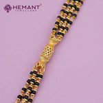 Maharashtrian Classic Multi Strands Black Beads Mangalsutra with Dual Vati Pendant - 5092