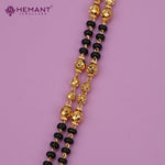 Maharashtrian Classic Multi Strands Black Beads Mangalsutra with Dual Vati Pendant - 5229