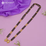 Micro Gold-Plated Multi-Strand Mangalsutra with Wati/Vati Pendant – Black & Gold Beaded Design 4794-96