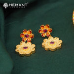 Traditional Forming Gold Kolhapuri Gala-bandh Choker Set with Meenakari - 5334