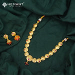 Traditional Kolhapuri Gala-bandh Necklace Set with Ruby-Finish Stones | Peshwai Disc Design - 5222
