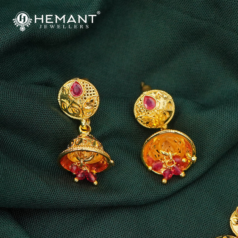 Traditional Kolhapuri Gala-bandh Necklace Set with Ruby-Finish Stones | Peshwai Disc Design - 5222