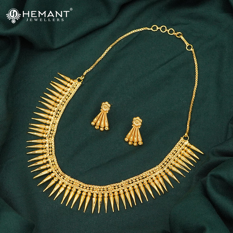 Traditional Kolhapuri Tode Spike Necklace Set - Maharashtrian Jewellery - 5118