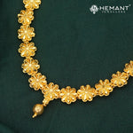 Traditional Maharashtrian Floral Pushpa Mala Necklace Set | Kolhapuri Short Jewellery - 5221