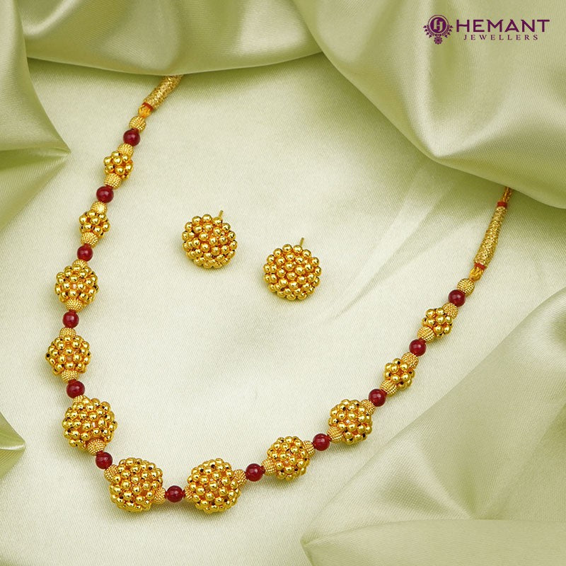 Traditional Maharashtrian Kolhapuri Ball Mala 2 No. Utar Color WT