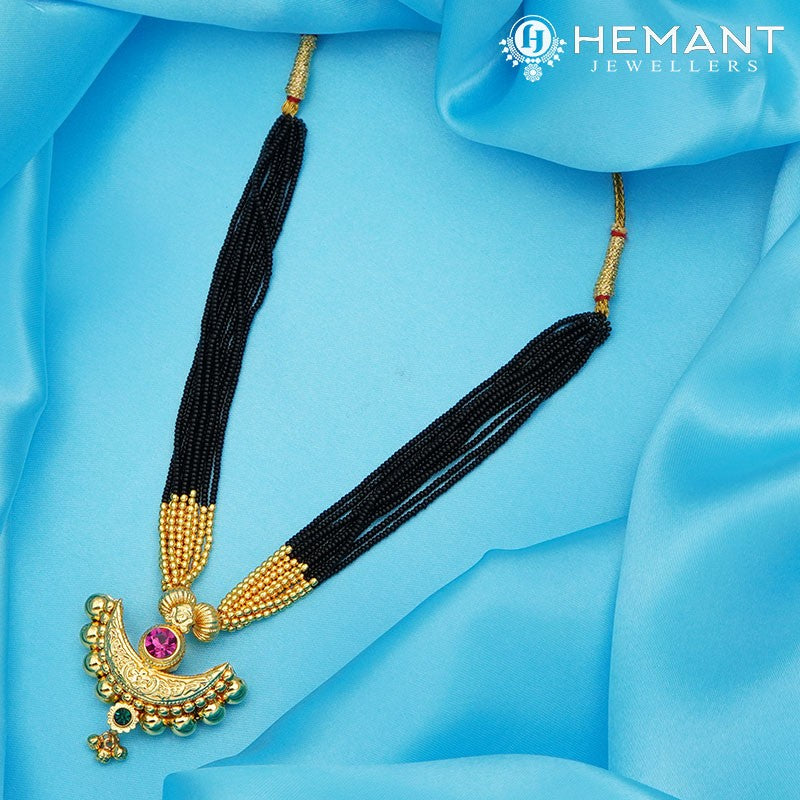 Traditional Maharashtrian Kolhapuri Mangalsutra 12 Mani Chand 10 MM