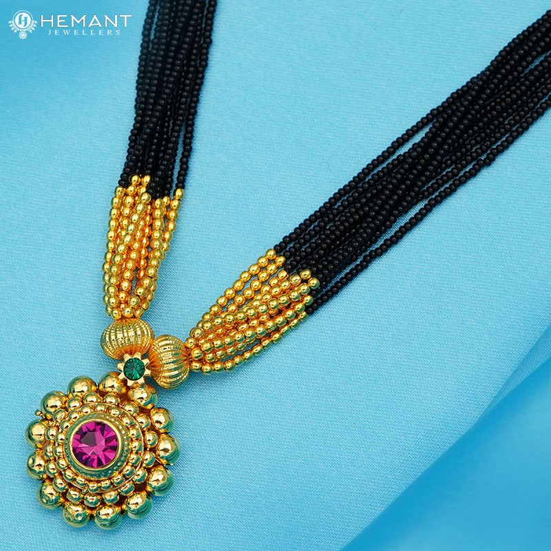 Traditional Maharashtrian Kolhapuri Mangalsutra 12 Mani Saj 0-2-5