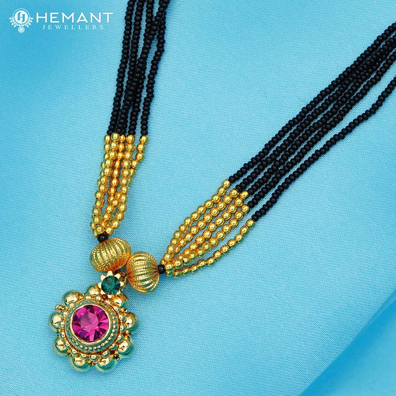 Traditional Maharashtrian Kolhapuri Mangalsutra 12 Mani Saj 2-5