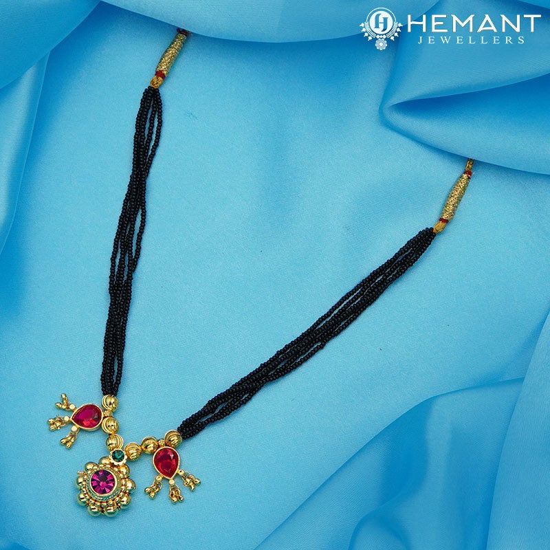 Traditional Maharashtrian Kolhapuri Mangalsutra 2 Panadi Saj 2-5