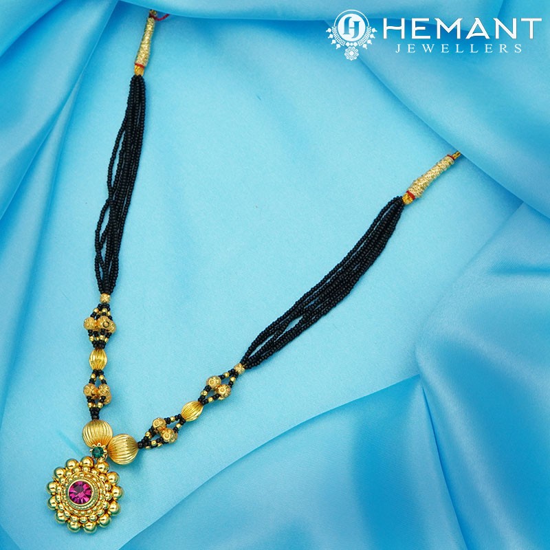 Traditional Maharashtrian Kolhapuri Mangalsutra 5 MM Dot Gattha Saj 0-2-5