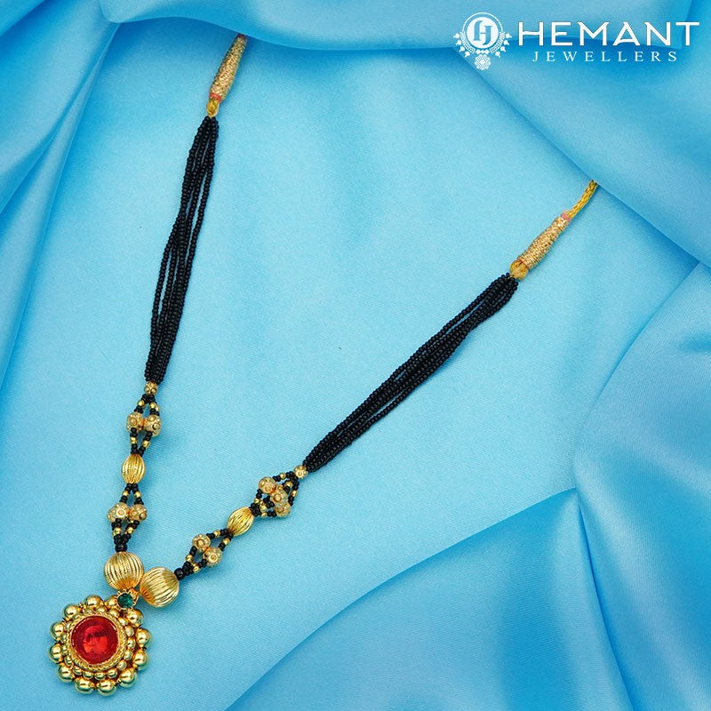 Traditional Maharashtrian Kolhapuri Mangalsutra 5 MM Dot Gattha Saj 12 MM