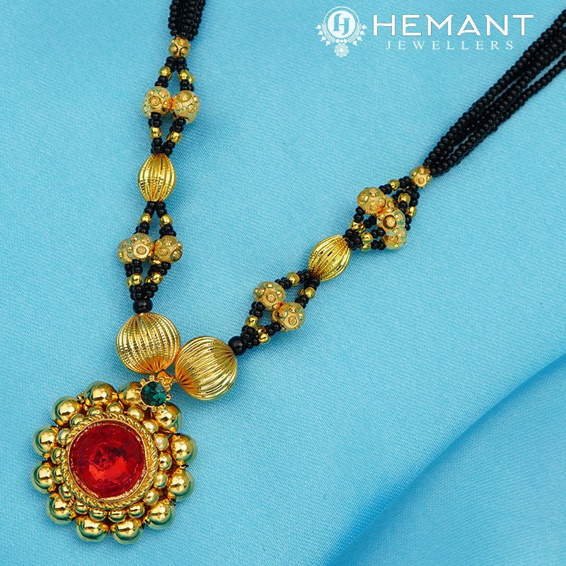 Traditional Maharashtrian Kolhapuri Mangalsutra 5 MM Dot Gattha Saj 12 MM