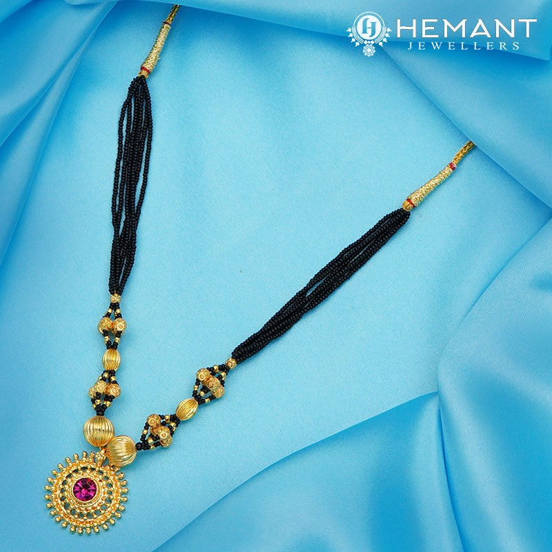 Traditional Maharashtrian Kolhapuri Mangalsutra 5 MM Dot Gattha Saj Rava II