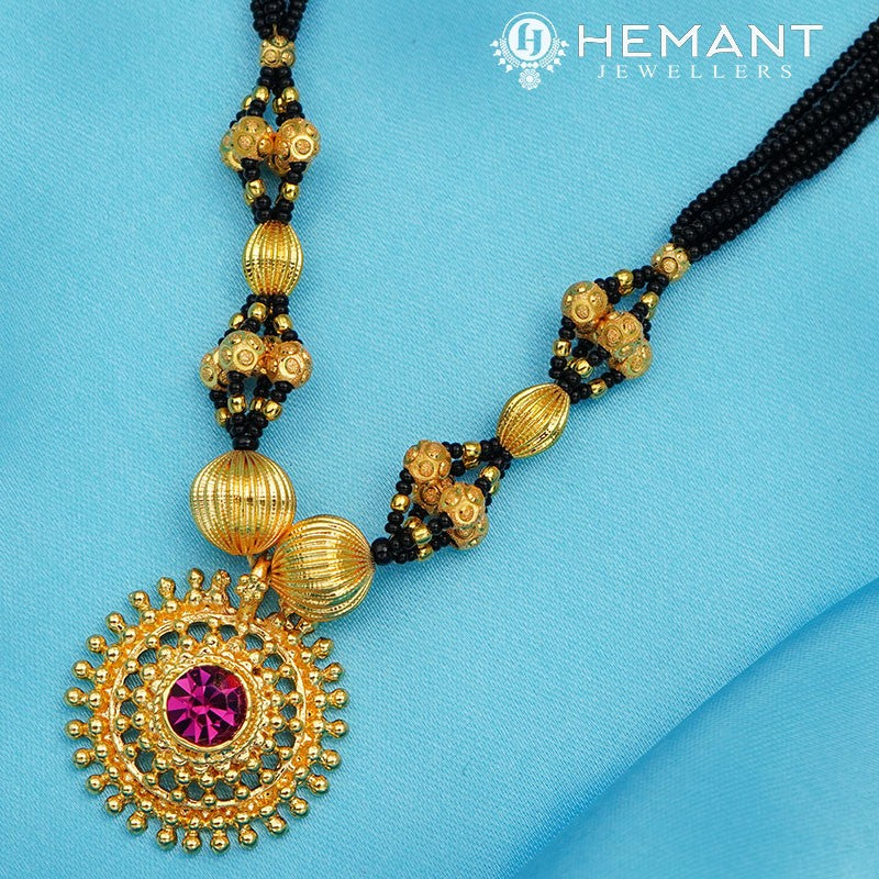 Traditional Maharashtrian Kolhapuri Mangalsutra 5 MM Dot Gattha Saj Rava II