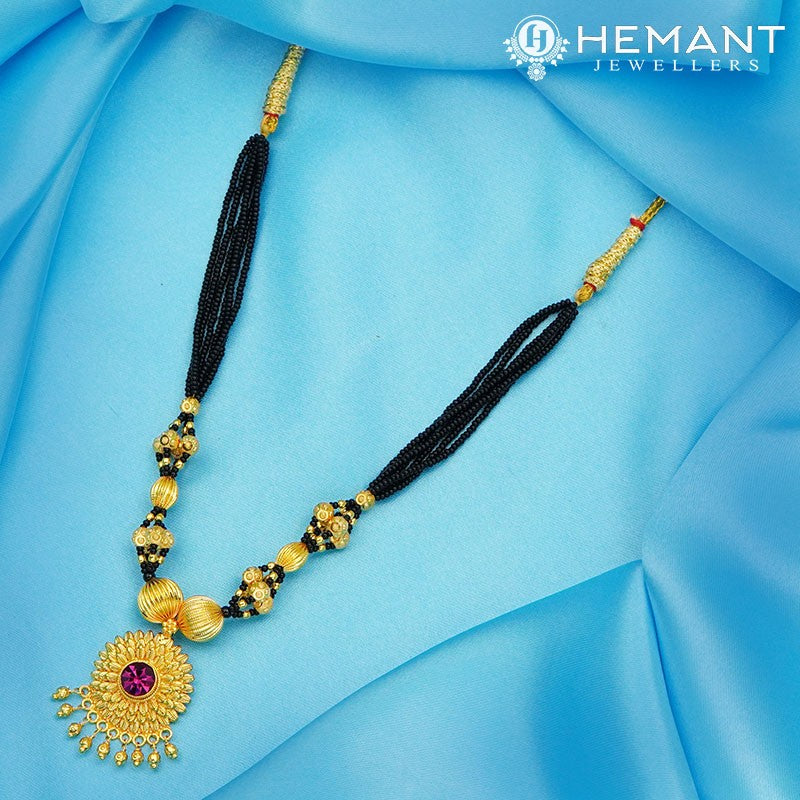 Traditional Maharashtrian Kolhapuri Mangalsutra 5 MM Dot Gattha Surya