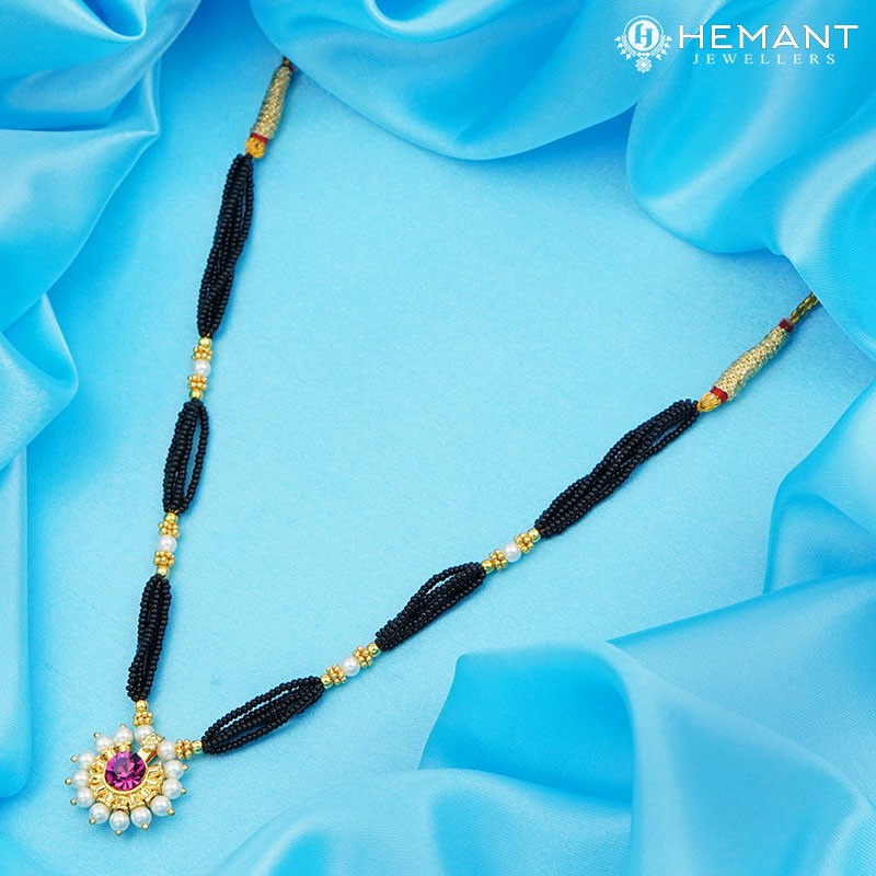 Traditional Maharashtrian Kolhapuri Mangalsutra 6 Moti Gol RC Full