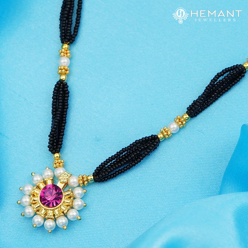 Traditional Maharashtrian Kolhapuri Mangalsutra 6 Moti Gol RC Full