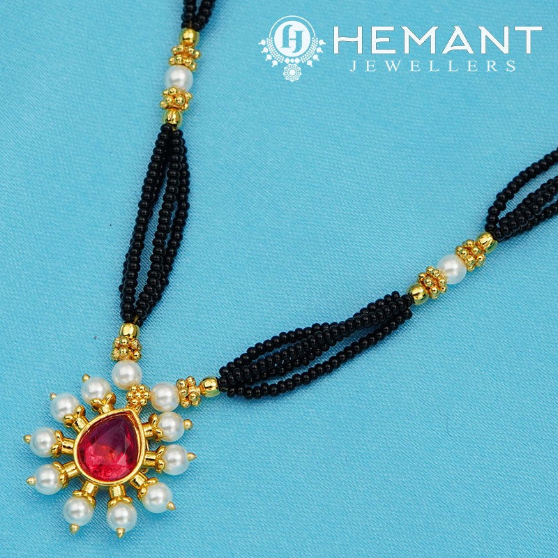 Traditional Maharashtrian Kolhapuri Mangalsutra 6 Moti Pan RC Full