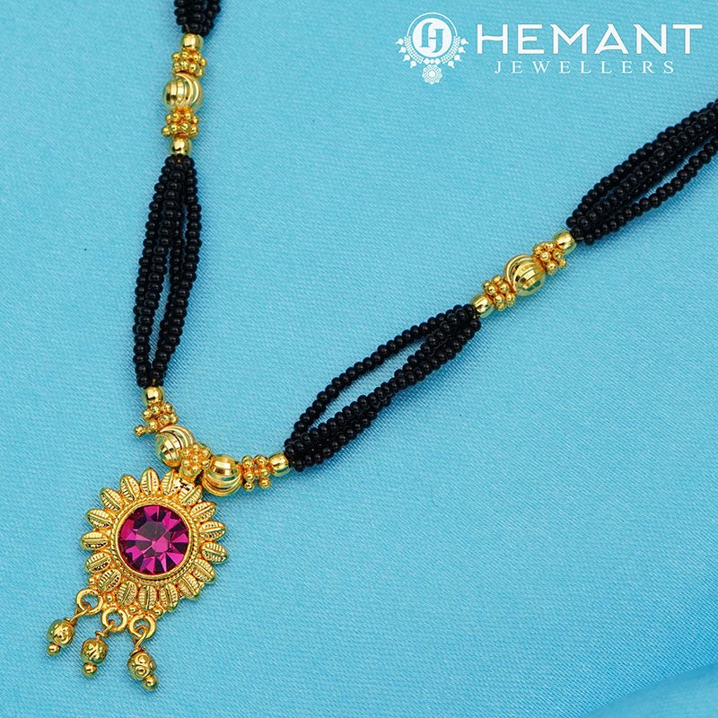 Traditional Maharashtrian Kolhapuri Mangalsutra 6 Vertical Surya