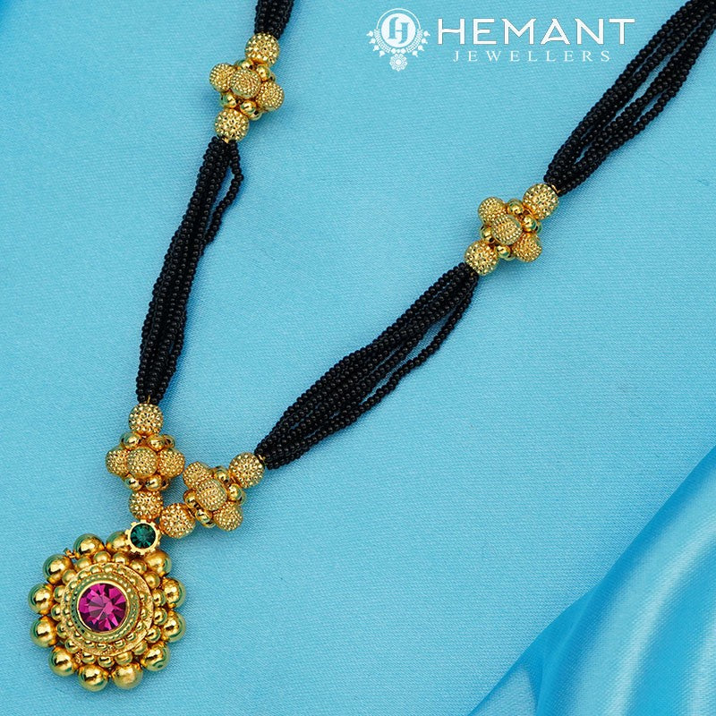 Traditional Maharashtrian Kolhapuri Mangalsutra Ball Saj 0-2-5 Long