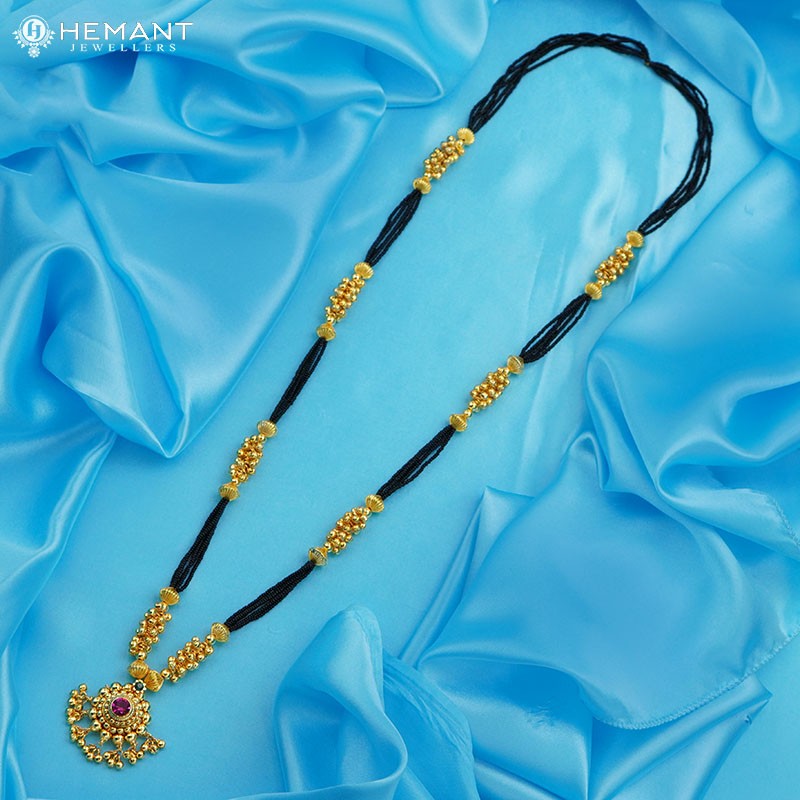 Traditional Maharashtrian Kolhapuri Mangalsutra Big Ghas Saj 0-2-5 Ghas Long